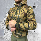 Мужская зимняя куртка Softshell на меху / Верхняя одежда с манжетами мультикам размер S - изображение 3