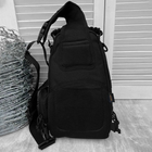 Нагрудна сумка-слінг "Silver Knight" 9 л Oxford / Рюкзак однолямний із системою кріплення MOLLE чорний - зображення 4