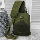 Нагрудная сумка "Silver Knight" 8 л Oxford / Рюкзак однолямный с системой креплений MOLLE олива 28х25х12 см - изображение 4
