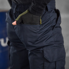Чоловічі щільні Штани з Накладними кишенями / Міцні Брюки ріп-стоп сині розмір 3XL - зображення 7