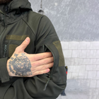 Мужская зимняя куртка SoftShell на флисе олива размер L - изображение 5