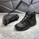 Мужские зимние ботинки с шерстяной подкладкой / Кожаные берцы Salomon S-3 хаки размер 43 - изображение 4