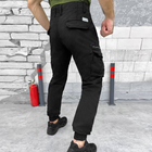 Чоловічі Штани Loshan на флісі з манжетами чорні / Утеплені бавовняні Брюки з 6-ма кишенями розмір 3XL 40 - зображення 3