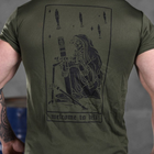 Потовідвідна чоловіча футболка Odin coolmax з принтом "Welcome to hеll" олива розмір XL - зображення 5