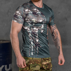 Потоотводящая мужская футболка с принтом "Punisher USA" Coolmax олива мультикам размер 2XL - изображение 3