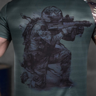 Потоотводящая мужская футболка с принтом "Punisher USA" Coolmax олива мультикам размер 2XL - изображение 5