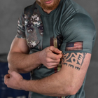 Потоотводящая мужская футболка с принтом "Punisher USA" Coolmax олива мультикам размер XL - изображение 6