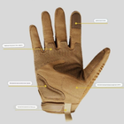 Сенсорные Перчатки с защитными накладками из EVA и TPR резины койот размер L - изображение 4