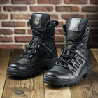 Демисезонные Мужские Берцы с усиленным носком и пяткой / Влагозащищенные Кожаные Ботинки черные размер 44 - изображение 6