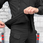 Мужской утепленный Костюм Куртка + Брюки на флисе / Демисезонный Комплект Softshell черный размер XL - изображение 7