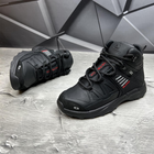 Мужские зимние ботинки с шерстяной подкладкой / Берцы из натуральной кожи чёрно-красные размер 44 - изображение 3
