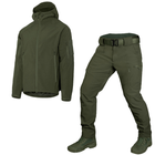 Мужской костюм Куртка + Брюки SoftShell на флисе / Демисезонный Комплект Stalker 2.0 олива размер S - изображение 2