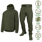 Мужской костюм Куртка + Брюки SoftShell на флисе / Демисезонный Комплект Stalker 2.0 олива размер M - изображение 1