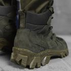 Мужские демисезонные Ботинки на протекторной резиновой подошве / Кожаные Берцы олива размер 43 - изображение 4