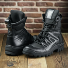 Демисезонные Мужские Берцы с усиленным носком и пяткой / Влагозащищенные Кожаные Ботинки черные размер 43 - изображение 8