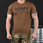 Потоотводящая мужская футболка Odin coolmax с принтом "Army Ukraine" тёмный койот размер XL - изображение 1