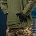 Мужская Флисовая Кофта с вместительными карманами олива размер 2XL - изображение 8
