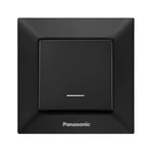 Вимикач Panasonic Arkedia Slim одноклавішний з підсвічуванням Чорний (WNTC0002-2BL)