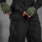 Чоловічі міцні Штани з Накладними кишенями на липучках / Щільні Брюки ріп-стоп чорні розмір L - зображення 5