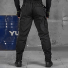 Чоловічі міцні Штани з Накладними кишенями на липучках / Щільні Брюки ріп-стоп чорні розмір 2XL - зображення 4