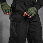 Чоловічі міцні Штани з Накладними кишенями на липучках / Щільні Брюки ріп-стоп чорні розмір M - зображення 5