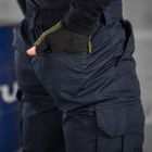 Чоловічі щільні Штани з Накладними кишенями / Міцні Брюки ріп-стоп сині розмір M - зображення 7