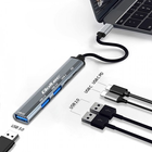 USB Hub Qoltec Hub Adapter 5 in 1  USB-C USB 2.0 USB 3.0 Grey - obraz 4