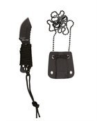 Ніж тактичний Mil-Tec На ланцюжку на шию 9см Із паракордом Чорний NECK KNIFE PARACORD M.KETTE 9CM (15398300)