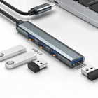 USB Hub Qoltec Hub Adapter USB-C 4 in 1 USB 2.0 USB 3.0 Grey - obraz 4