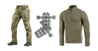 M-tac комплект штани тактичні із вставними наколінниками піксель кофта олива статутні M - зображення 1