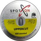 Пули пневматические SPOTON Upper Cut 400 шт, 4.5 мм, 0.972 гр. - изображение 2