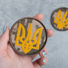 Шеврон нашивка на липучці IDEIA Тризуб України круглий піксель вишитий патч 7 см (2200004281698) - зображення 4
