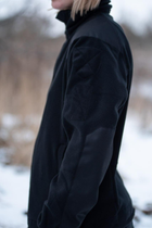 Женская флисовая кофта с липучками под шевроны / Плотная флиска полар черный цвет S - изображение 6