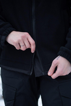 Женская флисовая кофта с липучками под шевроны / Плотная флиска полар черный цвет M - изображение 5