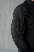 Чоловічий костюм 3в1 " Black" Rip-Stop / Форма убакс + штани Kayman + бейсболка чорний колір з липучками під шеврони 46 - зображення 4