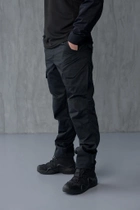 Чоловічий костюм 3в1 " Black" Rip-Stop / Форма убакс + штани Kayman + бейсболка чорний колір з липучками під шеврони 54 - зображення 8