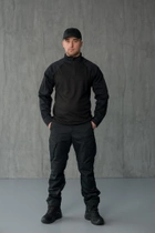 Чоловічий костюм 3в1 " Black" Rip-Stop / Форма убакс + штани Kayman + бейсболка чорний колір з липучками під шеврони 56 - зображення 1