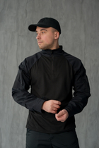 Чоловічий костюм 3в1 " Black" Rip-Stop / Форма убакс + штани Kayman + бейсболка чорний колір з липучками під шеврони 52 - зображення 3