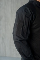 Чоловічий костюм 3в1 " Black" Rip-Stop / Форма убакс + штани Kayman + бейсболка чорний колір з липучками під шеврони 56 - зображення 4