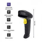 Skaner kodów kreskowych Qoltec Laser barcode scanner 1D 2D Black - obraz 5