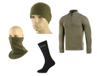 M-tac комплект кофта тактическая, шапка, бафф, носки олива ЗСУ XS - изображение 1