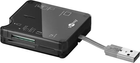 Картрідер USB Goobay External All-In-One USB 2.0 Чорний 480 Мбіт/с 6 слотів для карток (2470424) - зображення 1