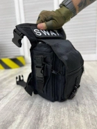 Тактична сумка поясна на ногу SWAT Чорний - зображення 4