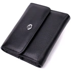 Женский кошелек с монетницей из натуральной кожи ST Leather 19481 Черный