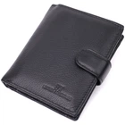 Вертикальний чоловічий гаманець із натуральної шкіри ST Leather 22479 Чорний