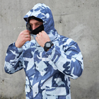 Мужской зимний маскировачный костюм / Влагозащищеная куртка + брюки светлый мультикам размер XL 185 - изображение 5
