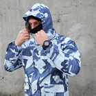 Мужской зимний маскировачный костюм / Влагозащищеная куртка + брюки светлый мультикам размер 3XL 195 - изображение 5