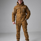 Зимовий Костюм Soft Shell на Omni-Heat з капюшоном / Чоловіча Форма Куртка + Штани койот розмір 2XL - зображення 1
