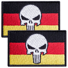 Набор шевронов 2 шт с липучкой IDEIA Флаг Германии и Череп Карателя 5х8 см, вышитый патч (4820182657344) - изображение 1
