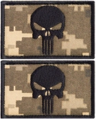 Набір шевронів з липучкою IDEIA Punisher Череп Каратель вишитий патч 5х8 см 2 шт Піксель (4820182651069) - зображення 1